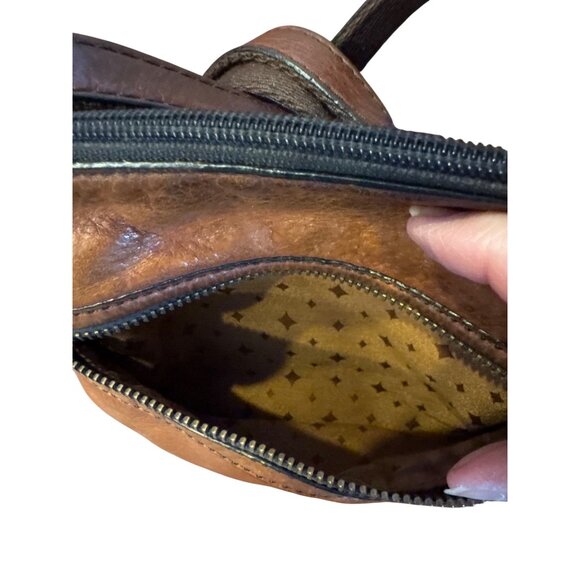 Fossil Genuine Leather Crossbody Bag Brown Soft Cowhide Purse Minimalist Travel - Picture 7 of 12